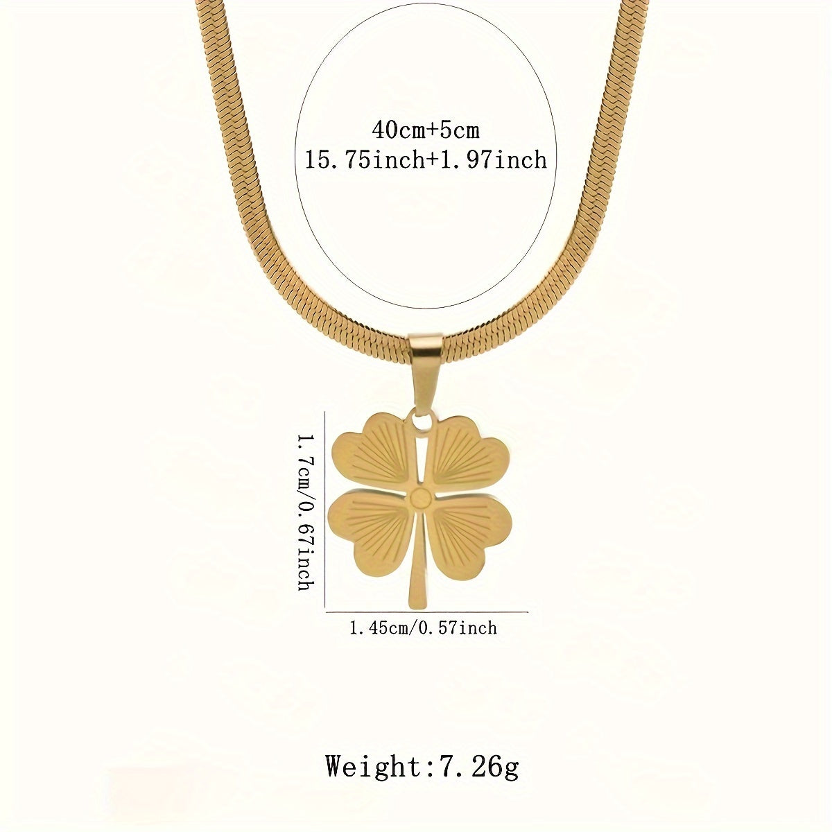 Women Clover Jewelry Set 18K Gold Plated Stainless Steel Necklace Earrings No-Stone Gift