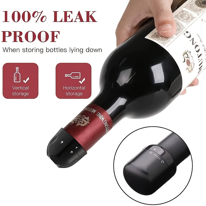 2Pcs Reusable Vacuum Wine Stoppers Leak-Proof Champagne Bottle Sealer