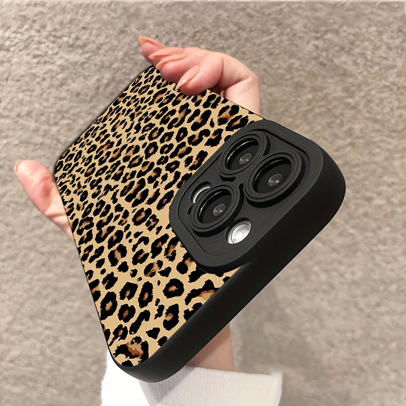 Leopard Print Phone Case for iPhone Samsung Redmi Anti-Fall Soft Thickened