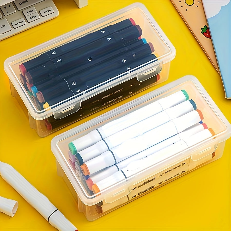 Large Capacity Transparent Plastic Pencil Cases for School Office Supplies
