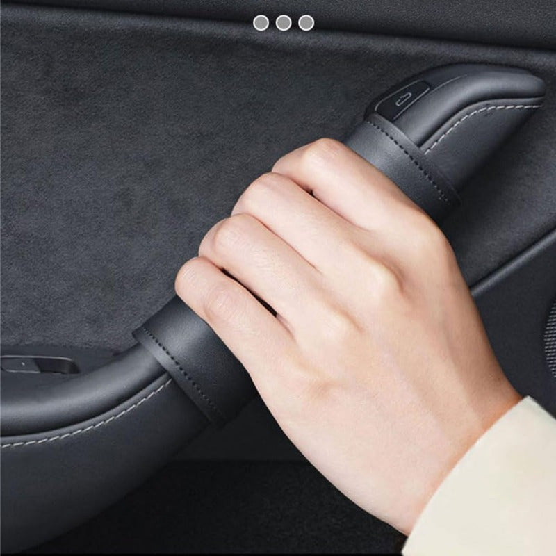 Car Interior Handle Cover Black Textured Grip for Model 3/Y Auto Accessory