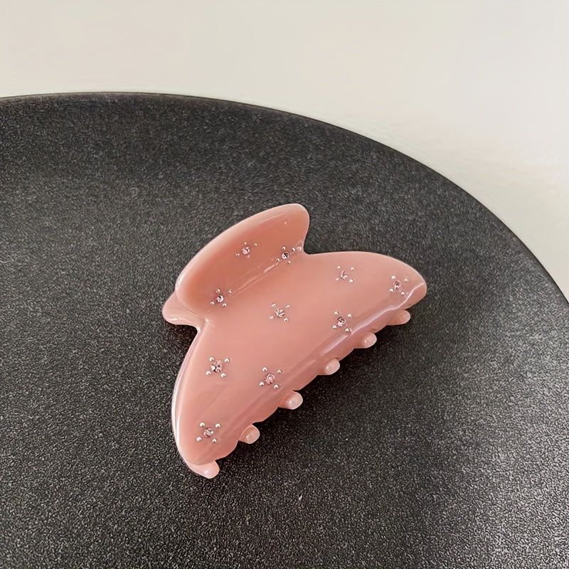 Girls Rhinestone Hair Clip for Half-Braided Ponytails Elegant Plastic Accessory