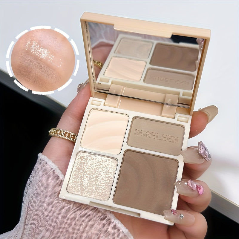 Long-Lasting Matte Highlighter and Bronzer Palette Waterproof Contour Powder for All Skin Tones