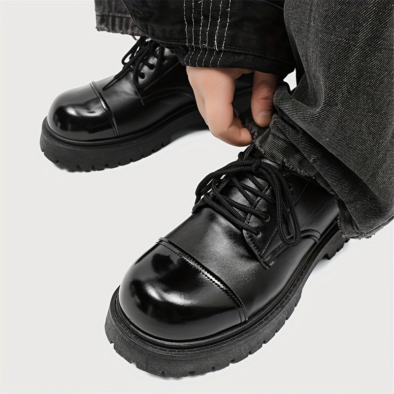 Men's Black Casual Street Style Oxfords Low Top Lace-Up Shoes
