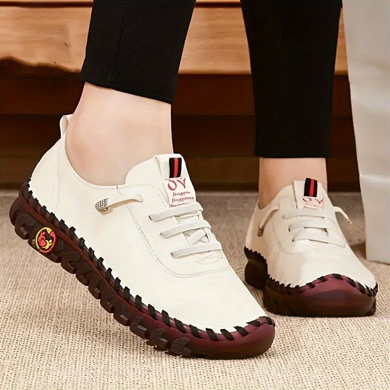 Women's Solid Color Lace-Up Low-Top Casual Non-Slip Shoes