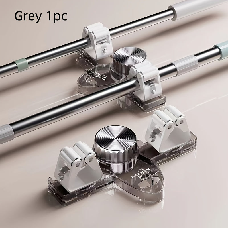 Uy hammomi uchun vakuum so'rish plitkasi bilan mopa ushlagich - olib tashlanadigan va burgusiz, ikkita klip bilan