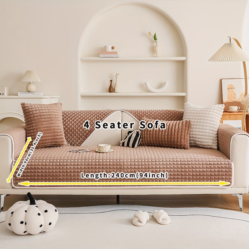 Funda de sofá de terciopelo con respaldo antideslizante para todas las estaciones, amigable con las mascotas, decoración para sala de estar y oficina