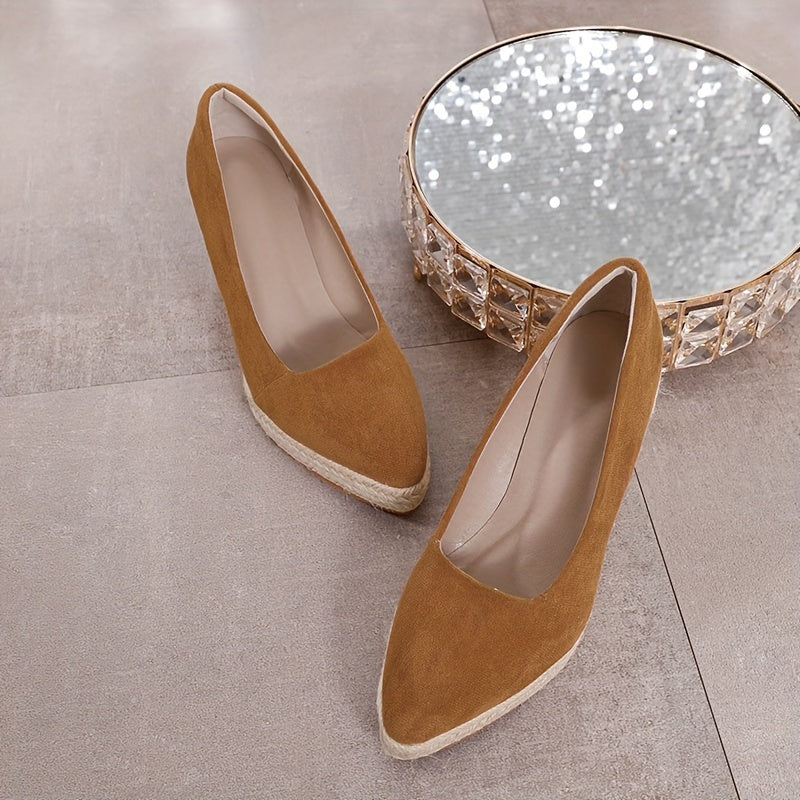 Women's Straw Weave Single Strap Sandals Casual Thick Sole Shoes