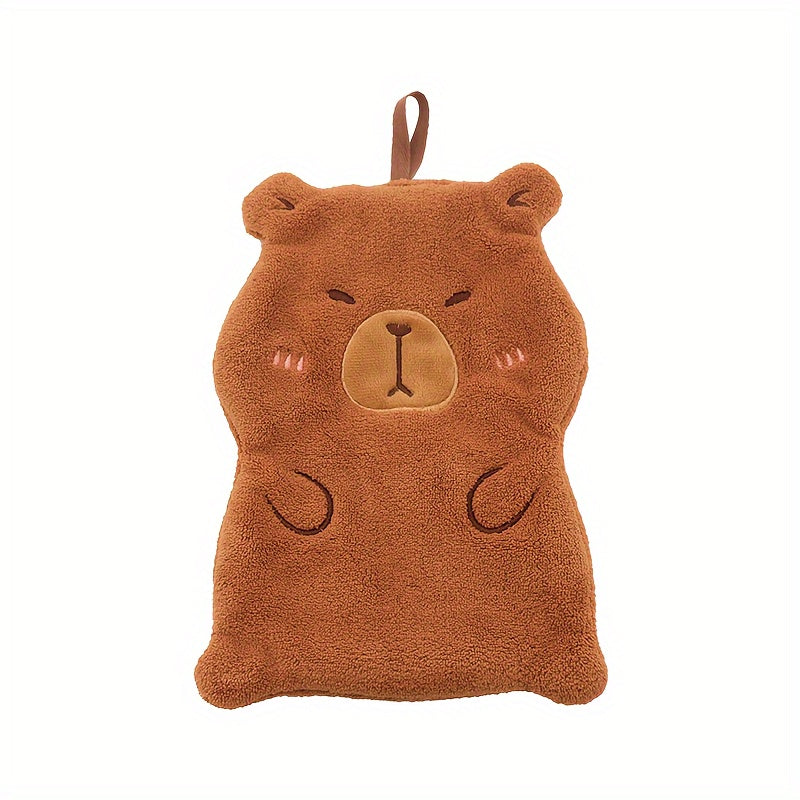 Одно полотенце для рук Kapibala, висящее, из кораллового велюра, не линяет и быстро сохнет, идеально подходит для кухни и ванной.