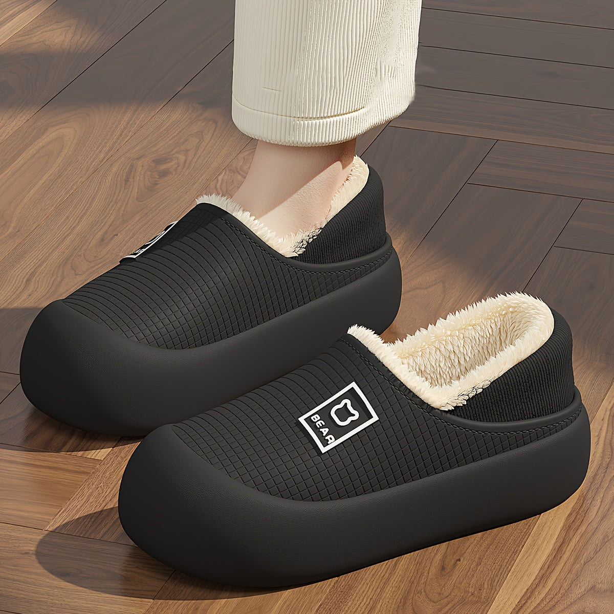 Women’s Slip-On Indoor Outdoor Slippers Cushioned EVA Non-Slip Black White Purple