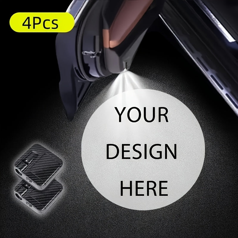 Car Door Welcome Lights 4/2pcs Customizable with Photo and Text for Home and Vehicles