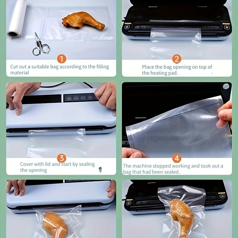 Food-Grade Vacuum Seal Bags, Microwave Safe, Reusable Storage for Kitchen