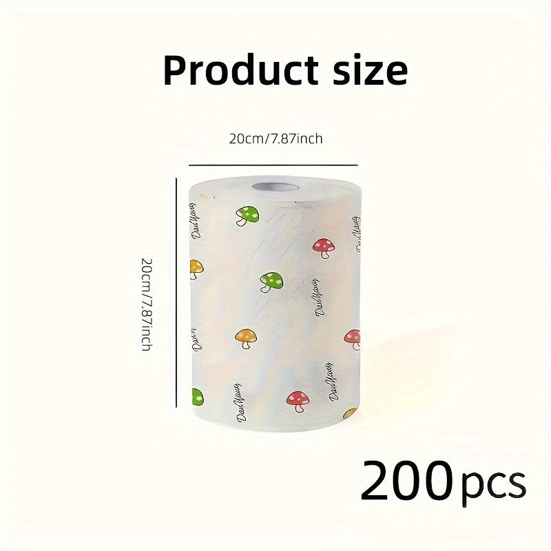 200 Pack Kitchen Paper Towels, 1-Ply Disposable Cleaning Cloths for Wet or Dry Use