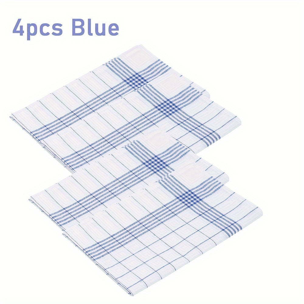 Set of 12 Vintage Red and White Check European Kitchen Towels 62x42cm Heavy Hand Hemmed