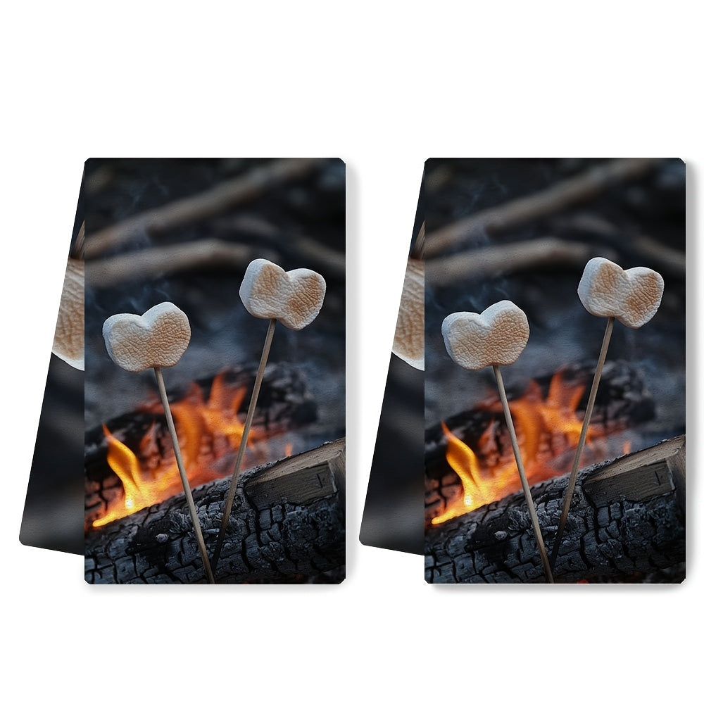 2 Pieces Ultra Soft Kitchen Towels for Roasting Marshmallows 16x24 Inches