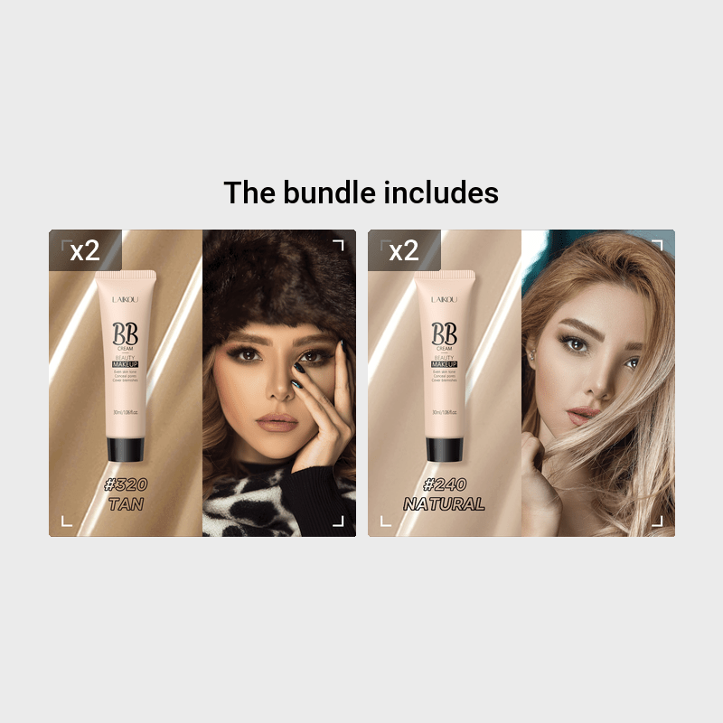 Women Waterproof BB Cream Concealer Full Coverage Makeup Foundation 30ml