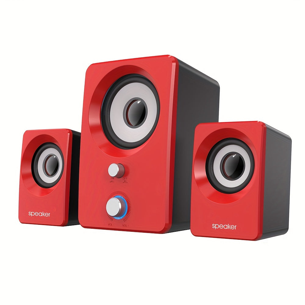 2.1 Stereo Computer Speakers Wireless Wired USB Power Black for Music Movies Gaming