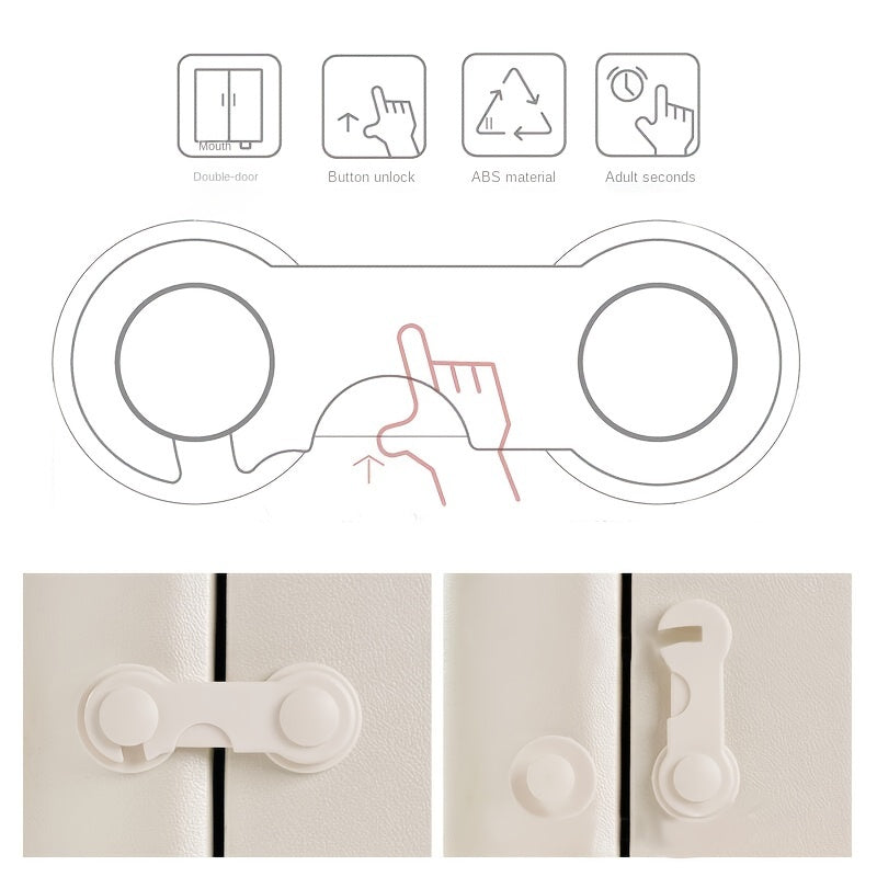 Refrigerator Cabinet Locks Set of 1 5 or 10 Safety Childproof Locks for Windows Wardrobes