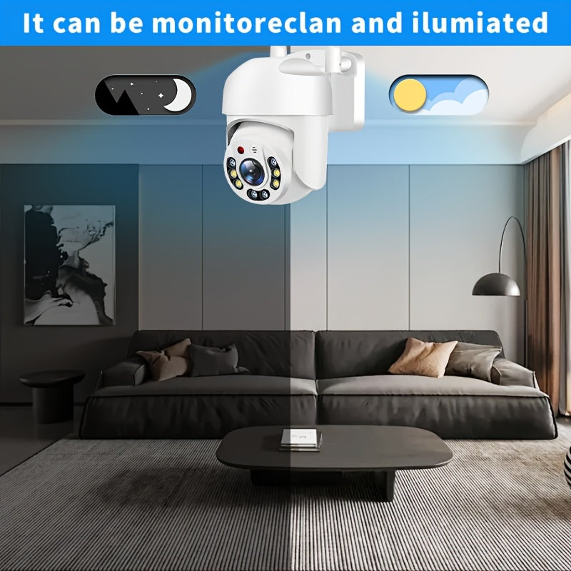 WiFi Security Camera 355° Pan/Tilt Color Night Vision 2-Way Audio Smartphone Compatible