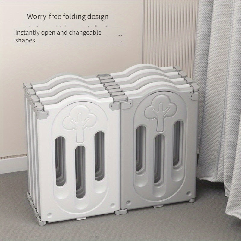 White Dinosaur Fence Set with Crawl Mat Basketball Hoop and Ocean Balls