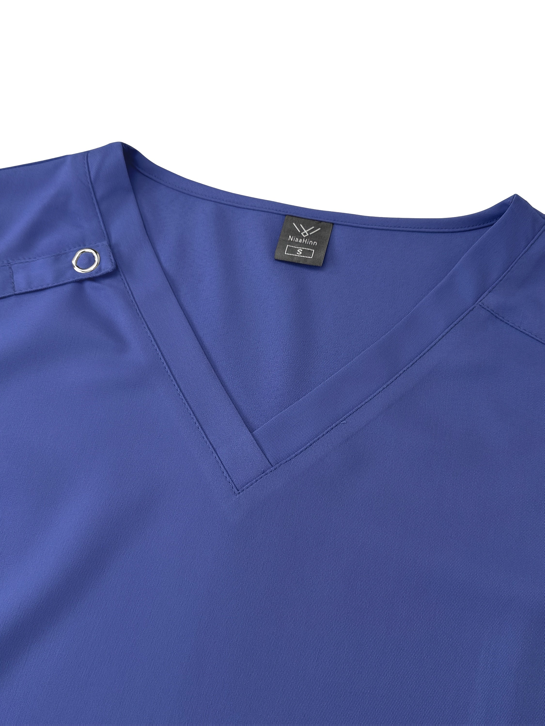 "Qisqa yengli uniseks polyester spandeks skrablar to'plami, cho'ntaklar bilan, dorixona, stomatologiya va jarrohlikda kasalxonada ishlash uchun ideal - bir rangli, barcha mavsumlar uchun kiyim"