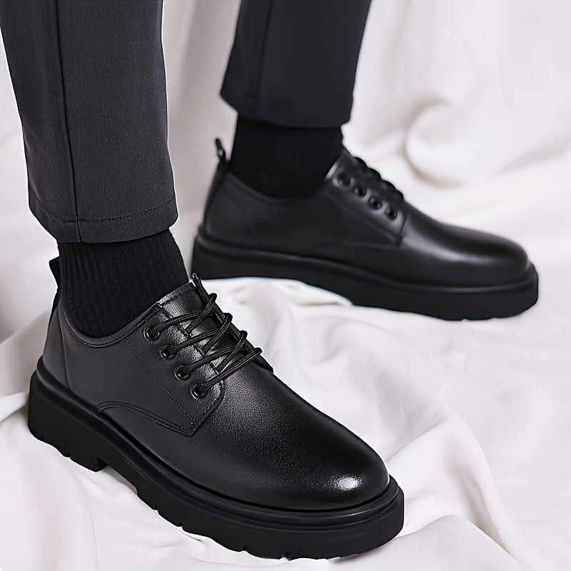 Men's All-Season Lace-Up Shoes Rubber Sole Casual Business Low Top