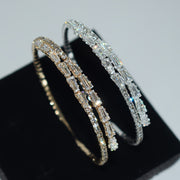 Silvery-Plated Cubic Zirconia Bracelet for Weddings and Daily Glam