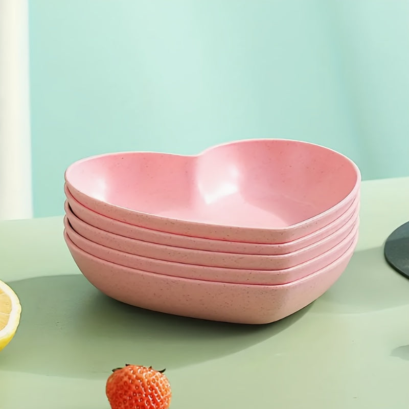 Set of 5 Heart-Shaped Serving Trays for Fruits Desserts Snacks Kitchen Decor