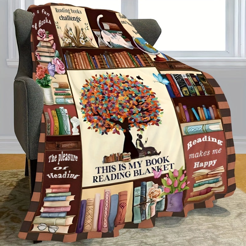 Fleece Blanket for Book Lovers Soft Warm Reading Bedtime Gift Easy to Clean