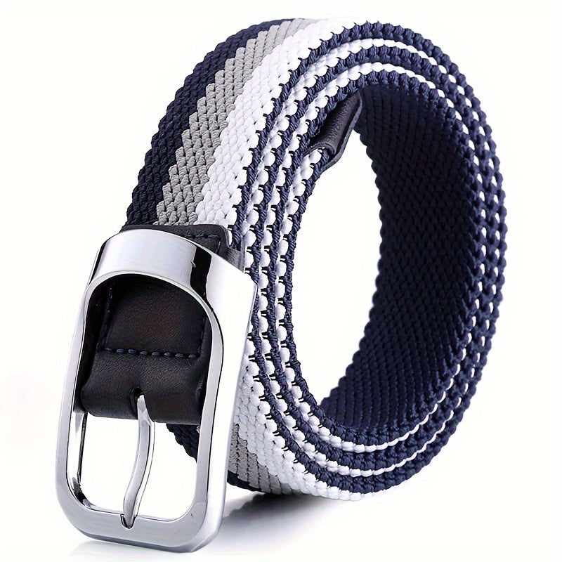 Unisex Stretchy Woven Golf Belt Athletic Rubber Panel Flexible Fit Sports Accessory