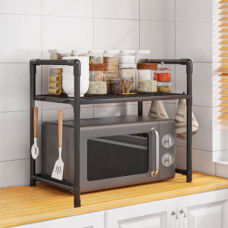 Har xil maqsadlar uchun mikrotolqinli pech uchun saqlash polki, ko'p qatlamli plastmassa oshxona tashkilotchisi