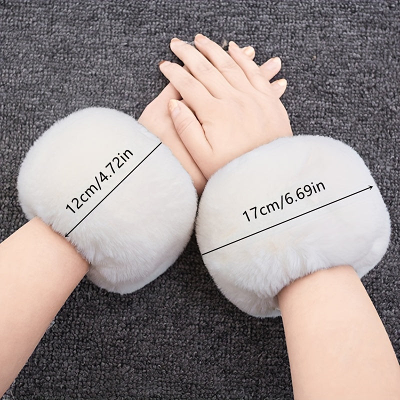Faux Fur Sleeve Covers for Women Warm Stylish Versatile Accessory
