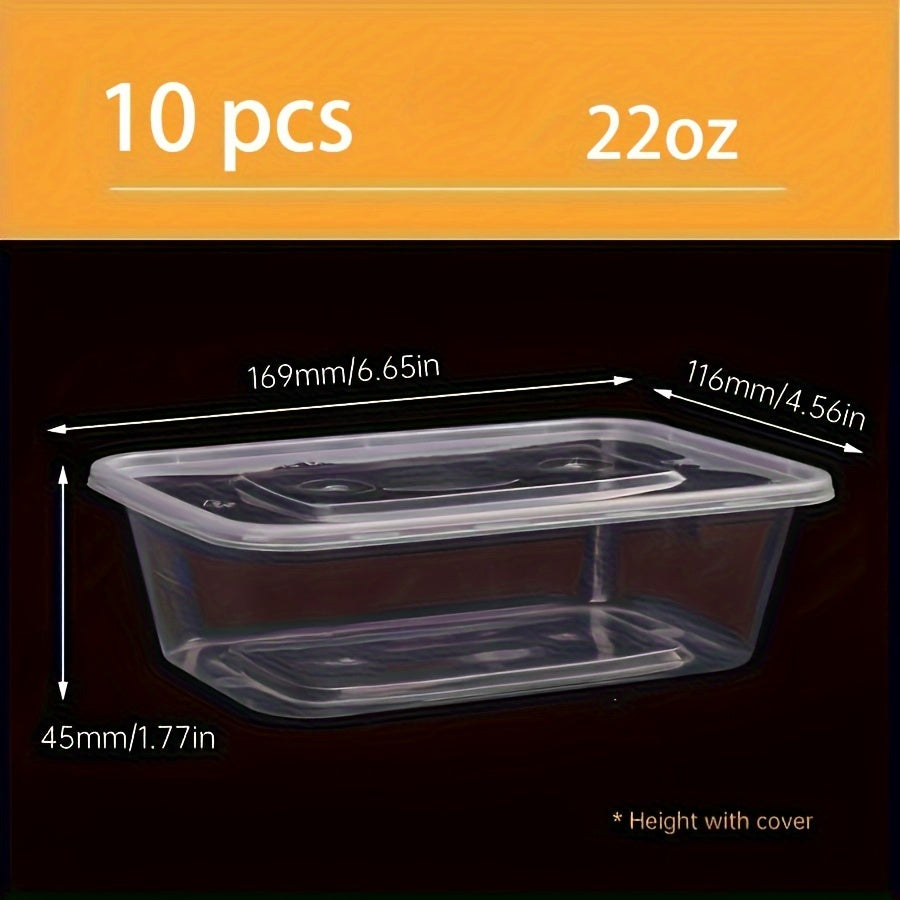10-30 Pack Clear Plastic Food Storage Containers with Lids, Leak-Proof, Microwave Safe