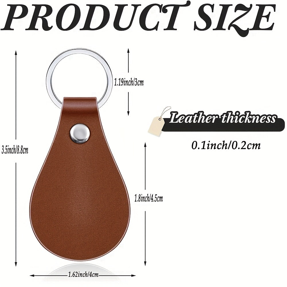 Set of 40 Leather Key Fob Kits for DIY Crafts Includes PU Leather Blanks Rivets and Key Rings