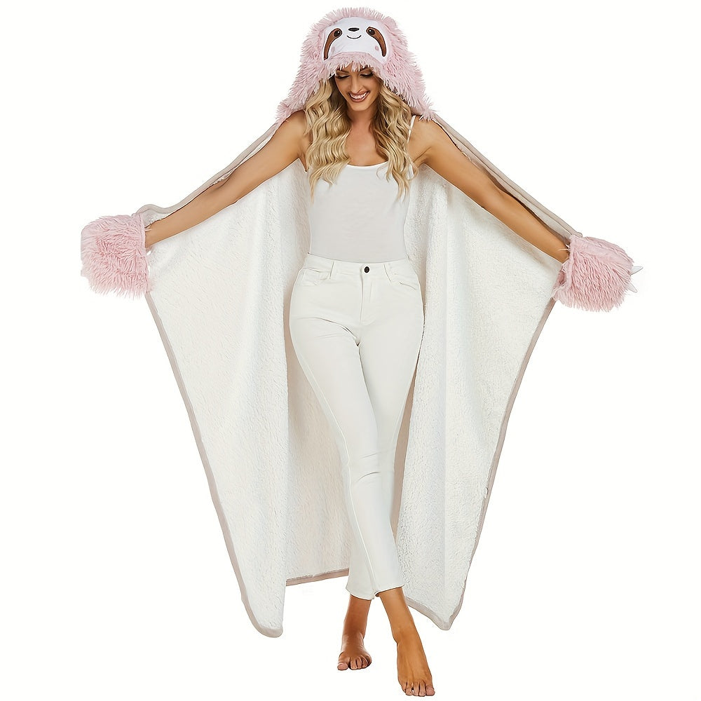 Kattalarlar uchun kapüşonli yostiq yumshoq plyushli flanel Sherpa qoplamasi ayollar uchun