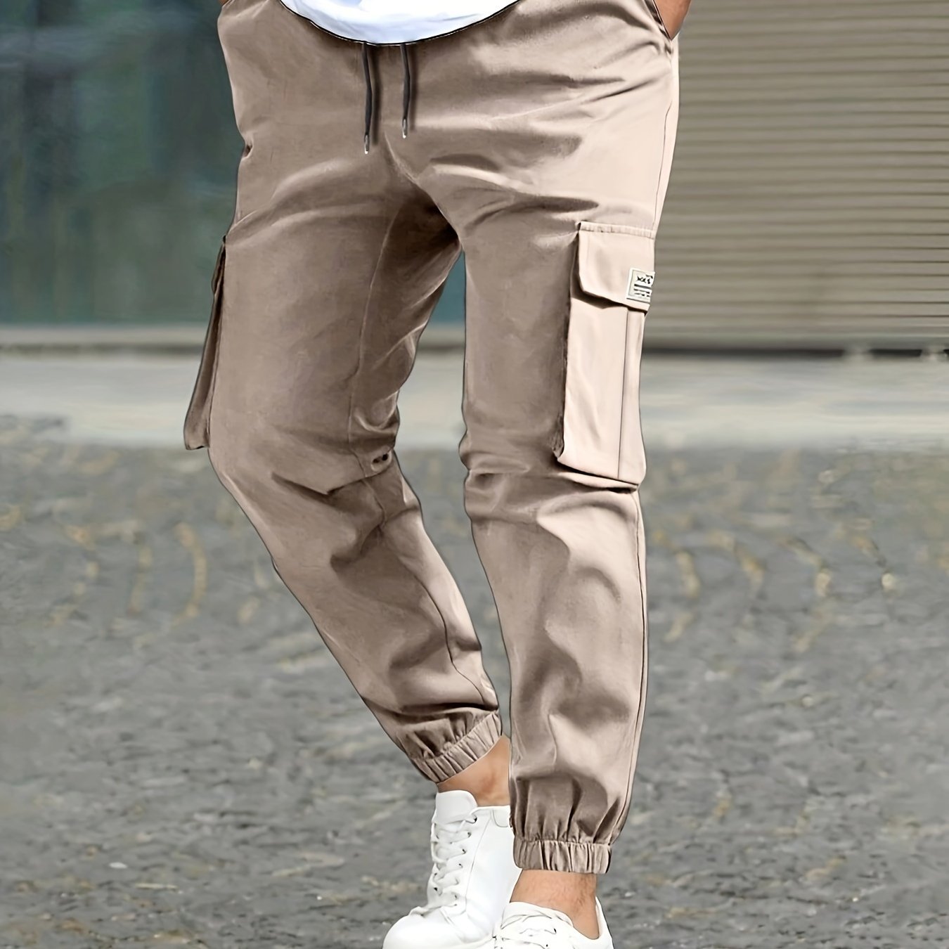 Men's Camouflage Cargo Pants with Flap Pockets Loose Fit Cotton Streetwear Outdoor