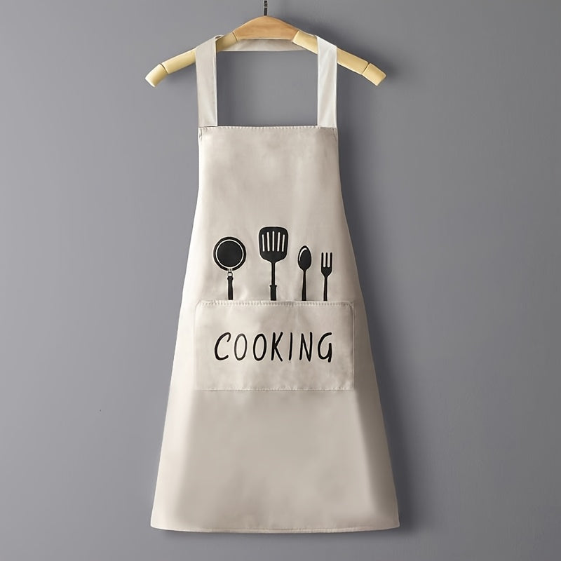 Delantal de poliéster impermeable para cocinar y tareas domésticas con diseño en la cintura