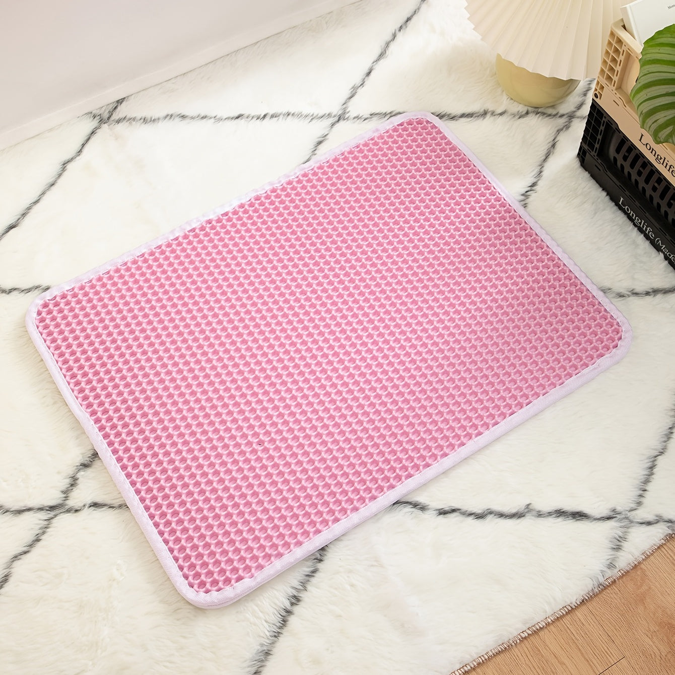 Double Layer Honeycomb Cat Litter Mat Waterproof Washable Reusable Indoor