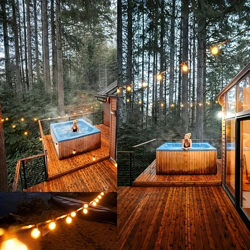 Remote bilan Solar G40 String Lights, LED Globe Patio Lights, Shatterproof Bulbs, Bir nechta yoritish rejimlari, Remote boshqaruv, Partiyalar uchun Dimmable Osilgan Chiroqlar, Tashqarida ishlash uchun Quyosh energiyali