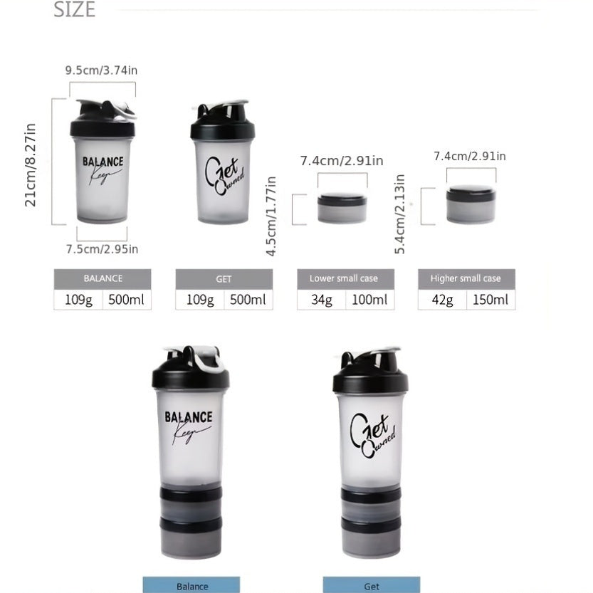 Plastic BPA-Free Protein Shaker Bottle for Fitness and Holidays 20oz