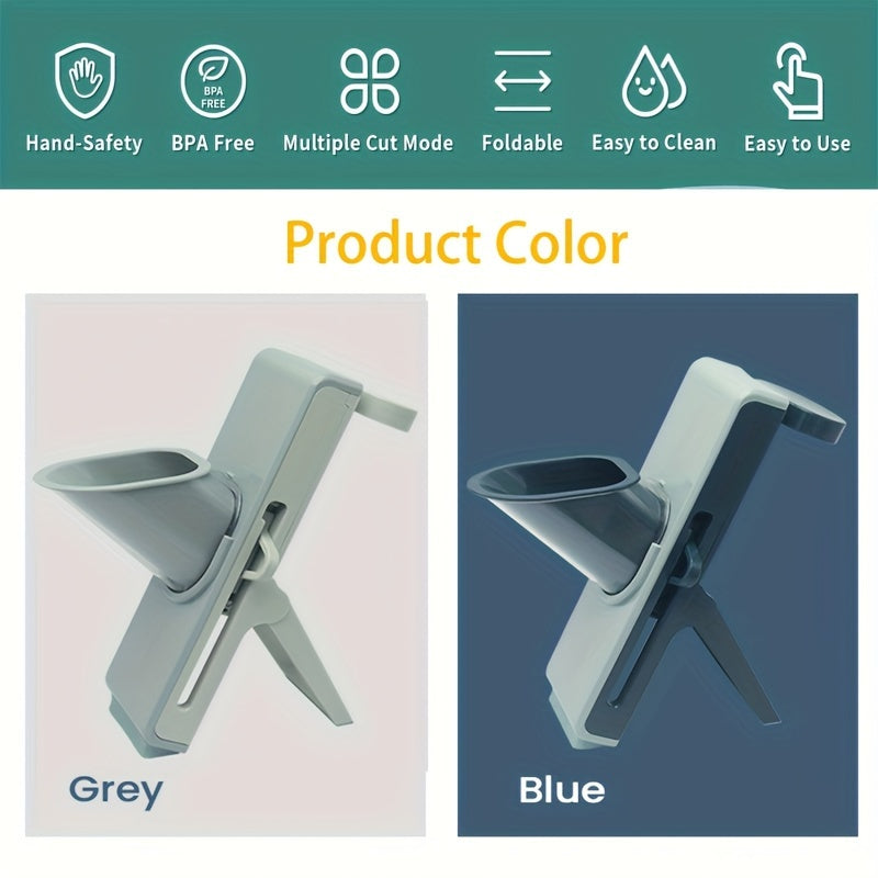 Vertical Mandoline Slicer with 3 Blades, Adjustable Thickness, Storage Container