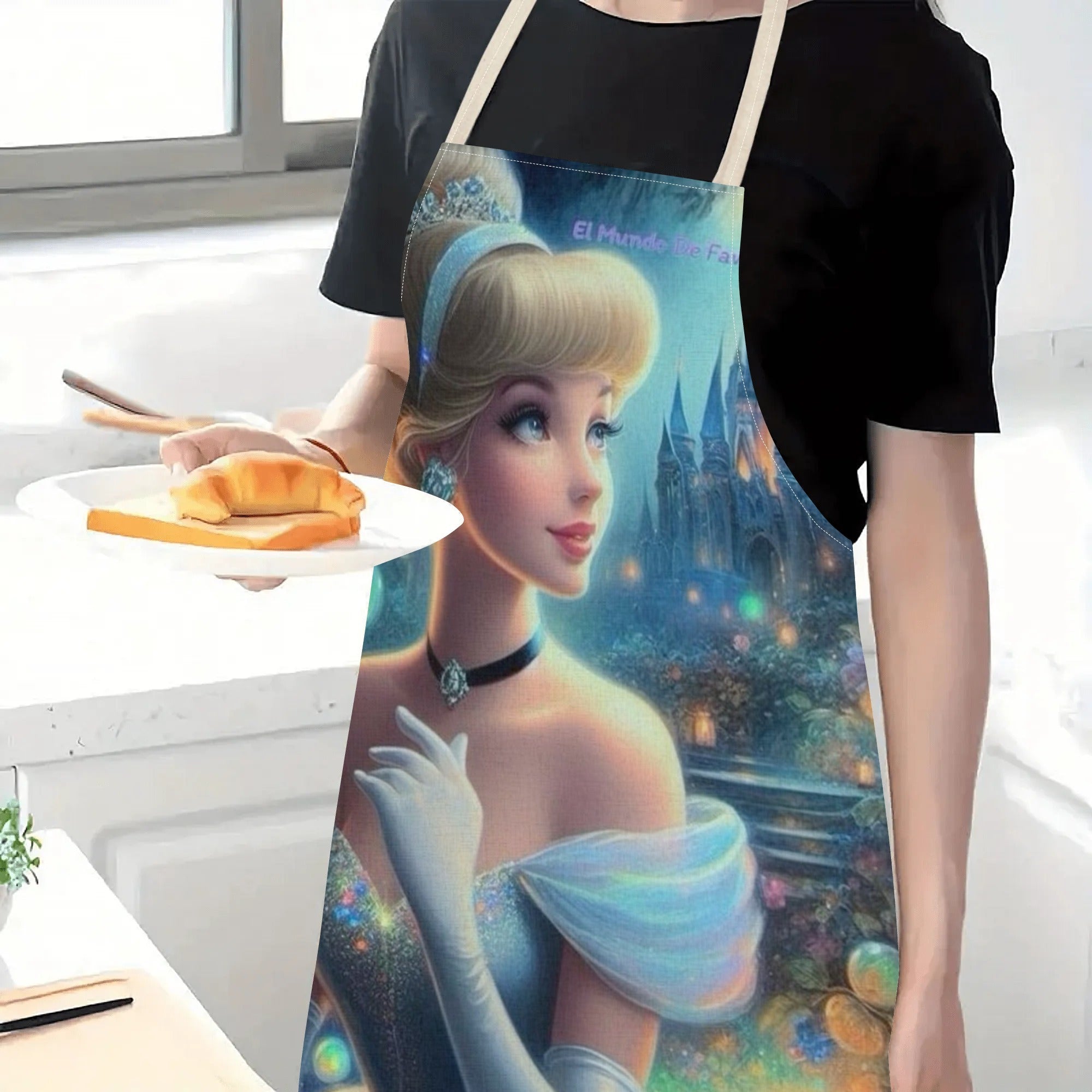 Waterproof Apron with Elsa Cartoon Design for Kitchen, Restaurant, and Home Use