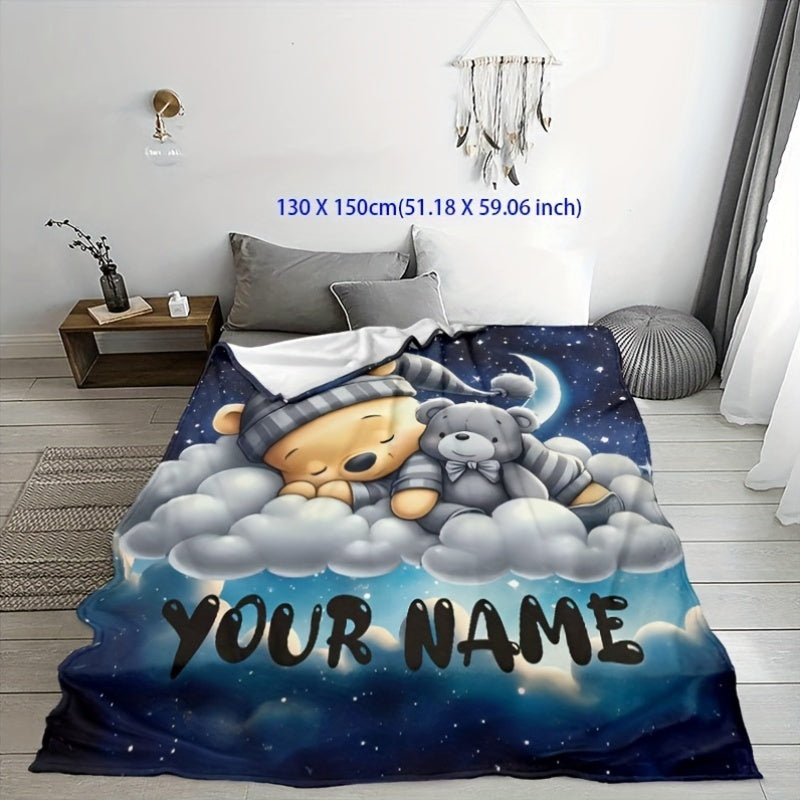 Custom Digital Print Flannel Throw Blanket Hypoallergenic Cozy Bed Sofa Travel