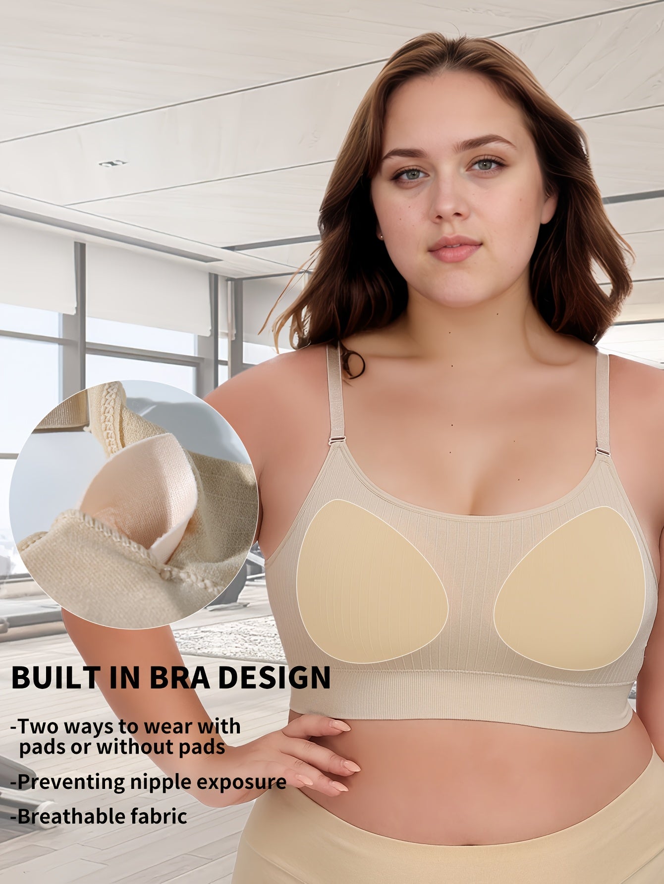 Women's Seamless Padded Yoga Sports Bra with Adjustable Straps Purple