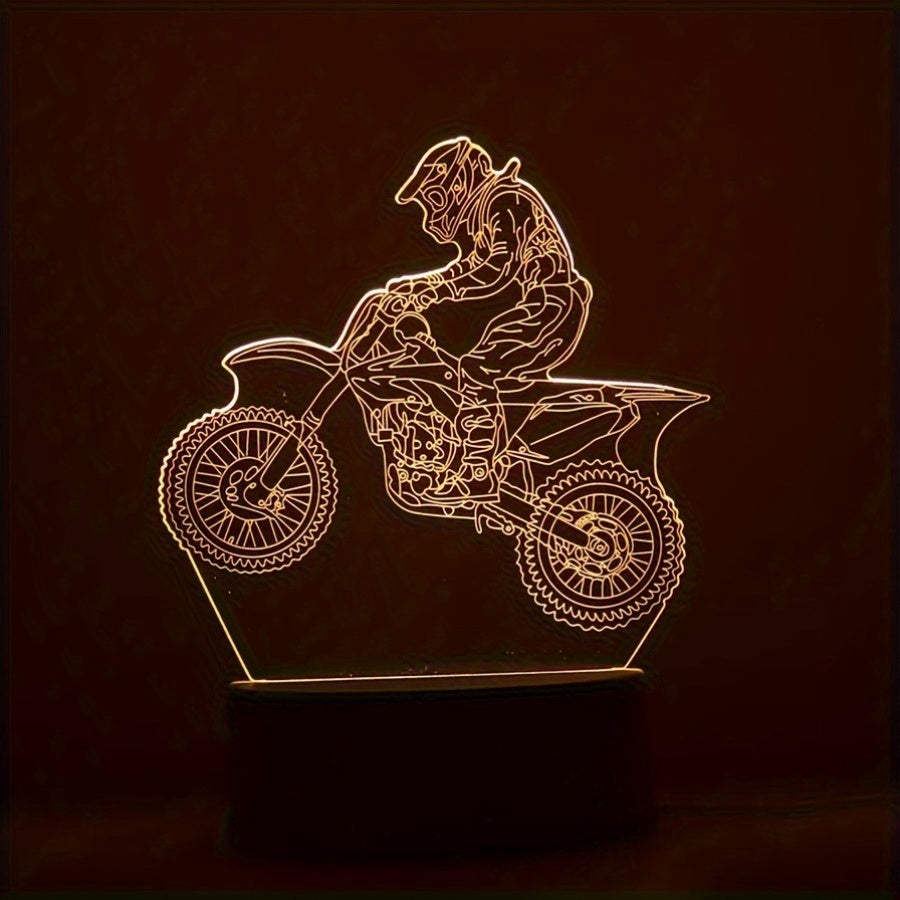 Sports Themed LED Night Light for Motocross Enthusiasts with USB Power