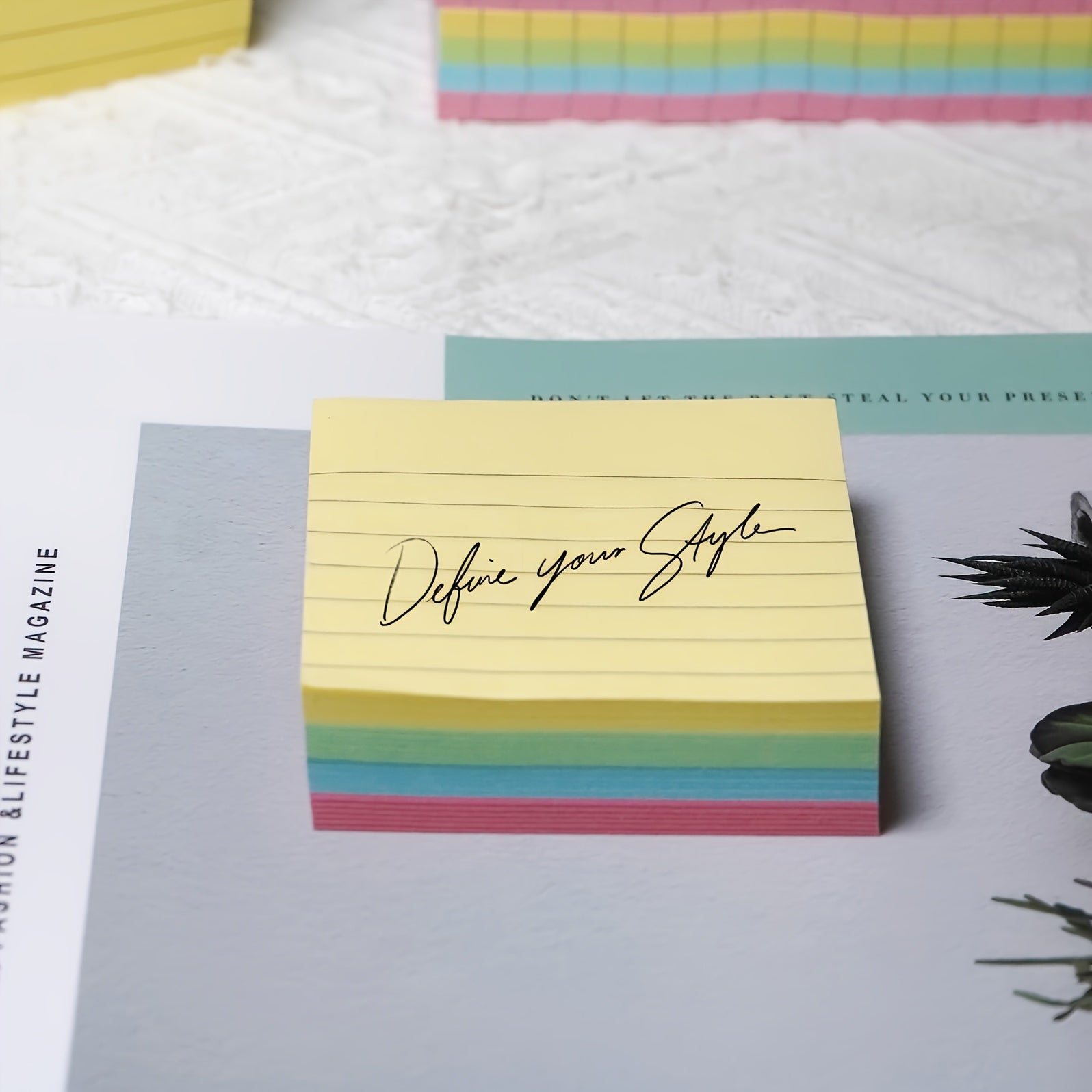 100-Sheet Sticky Note Pad with 4 Colors Compact Office School Supplies