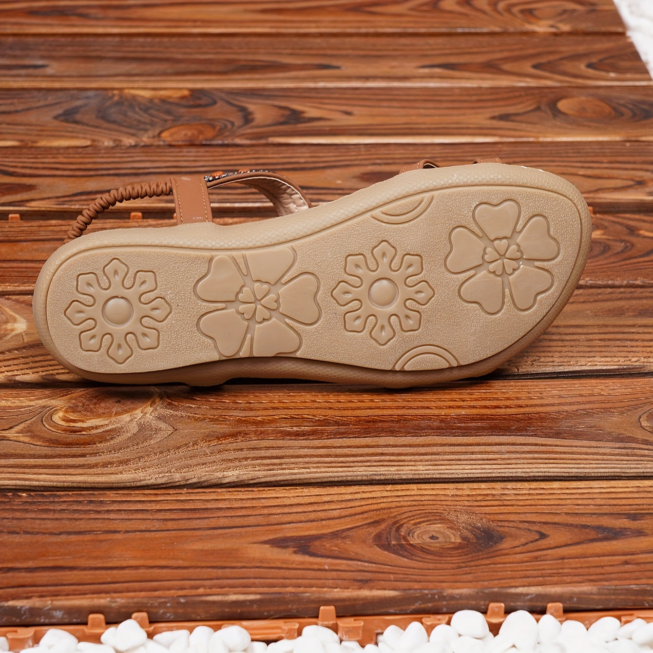 Women's Bohemian Ethnic Ankle Strap Sandals Open-Toe Flat Casual Summer