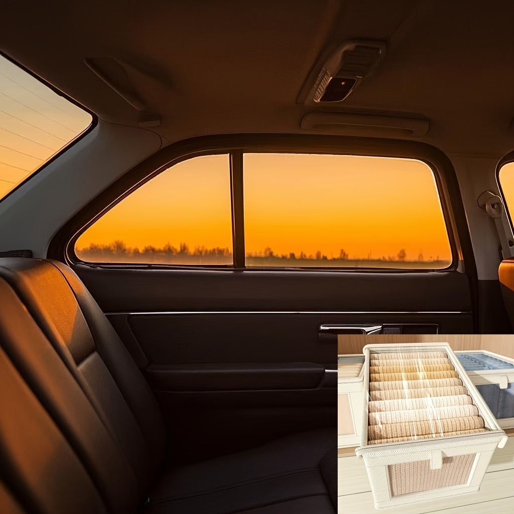 Увеличенная коробка для хранения из холста с прозрачным окном, складывающаяся, для одежды, домашнего использования