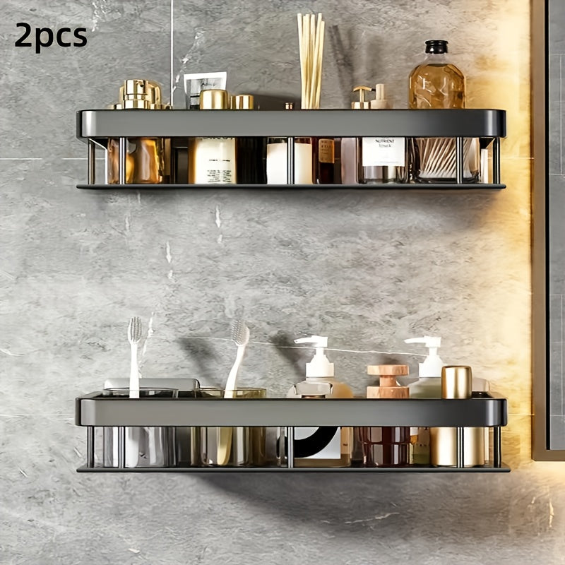Rustproof Metal Shower Caddy Holds Two Bottles No Drilling Bathroom Organizer