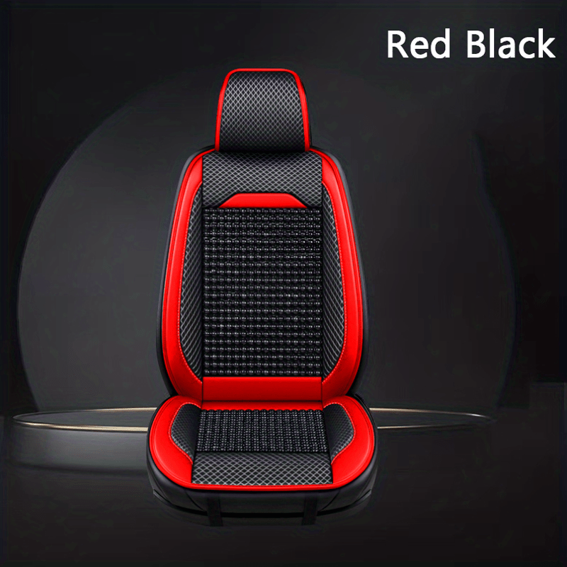 Wooden Bead Car Seat Cover Breathable Durable Faux Leather Non-Woven Fabric